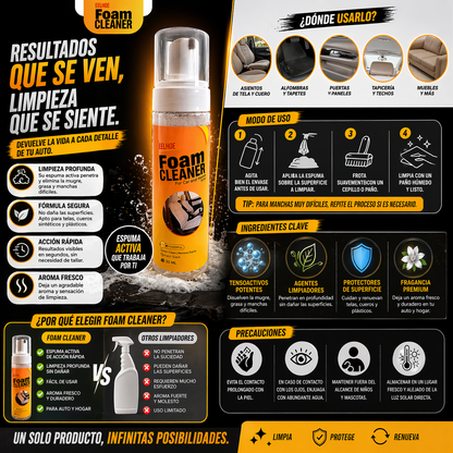 ✨ FOAM CLEANER 🧼 ¡Limpieza extrema en segundos!